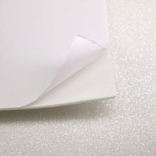 Фоамиран глиттерный клеевой 2мм 20*30см арт.ФУ-10551 белый-043С