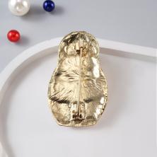 Брошь со стразами и жемчугом 