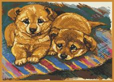 ДК-496 "Два щенка" Схема для вышивания "Домашняя коллекция" А3 172*240кл