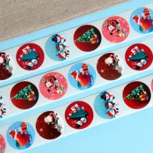 Наклейки "Снеговики" 2,5*2,5см арт.9579786 (500шт)