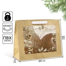 Пакет крафт с пластик.окном 