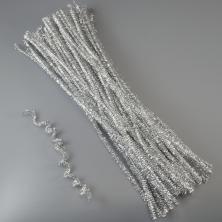 Проволока шенил металлик 0,6*30см серебро (50шт)