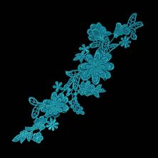 Аппликация кружевная 272*75мм арт.5592/1 бирюзовый