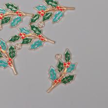 Подвеска "Ветка рябины" 35*27мм арт.10715344