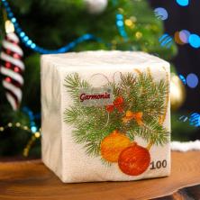 Салфетки бумажные 24*24см "Новогодний кант" арт.9902765 (100шт)