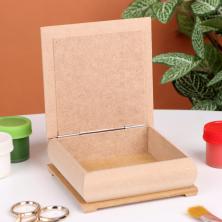 Шкатулка дерево (МДФ) "Квадрат" 10*10*3см арт.1622334