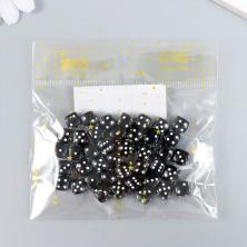 Бусины акрил "Игральный кубик" 8*8мм арт.7811815 черный/белый (20гр)