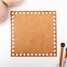 Заготовка для вязаной сумки дерево крышка "Квадрат LOVE" 15*15см арт.6302448