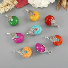 Подвеска "Капля" под керамику 16*28мм арт.ИВ-245 ассорти/серебро