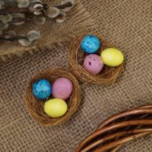 Декор пасхальный "Яйца в гнезде" 5см арт.SF-7862 микс №1