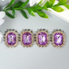 Серединка ювелирная металл 15*20мм арт.7330740 золото/сиреневый