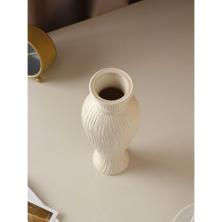 Ваза керамика 12*12*28см "Кокетка" арт.6758143 белый