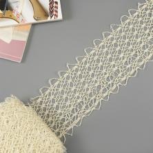 Кружево люрекс  80мм арт.ФУ-9647 бежевый/золото