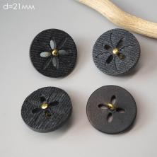 Пуговица арт.ZV-0092 21мм 34" A008-черный