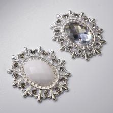 Серединка ювелирная металл 24*28мм арт.ИВ-548 серебро/ассорти