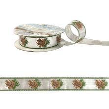 Лента 20мм "Шишки" арт.MDRP-203 серебро