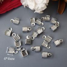 Концевик зажим для шнура 4*4мм арт.3436 никель