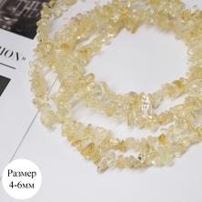 Бусины "Цитрин" 4-6мм 80см арт.ФУ-11990 св.желтый (330бусин)