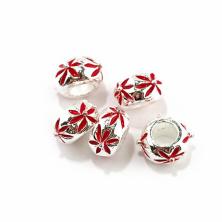 Бусины металл для "Pandora"  7*11мм с эмалью арт.PN-D8 1-красный