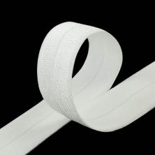 Косая бейка стрейч  20мм белый