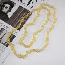 Бусины "Цитрин. Крошка" 6-12мм 88см арт.ФУ-11990 св.желтый (300бусин)