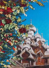 Набор для вышивания мулине и лентами "Русская рябинка" 22*30см "Живая картина" PANNA арт.JK/ЖК-2082