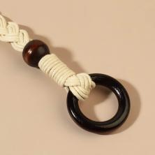 Ручка для сумки вощеный шнур/дерево 48*3см арт.9176937 бежевый