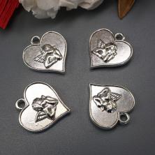 Подвеска "Ангел в сердце" 17*19мм арт.ИВ-528 серебро