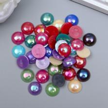 Полубусины "Круг" 14мм арт.ФУ-3323 микс/перламутр (40±2бусин)