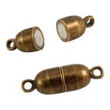 Замок магнитный  6*17мм отв-е 2мм арт.FMK-M02 ант.бронза