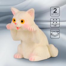 Миниатюра пластик "Котик" 20*20*35мм арт.9716240 белый