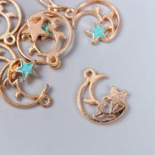 Подвеска "Месяц со звездой" 15*20мм арт.7356034 золото