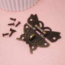 Замок для шкатулок 50*45мм с шурупами арт.WF-003 бронза