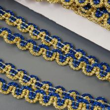 Тесьма с люрексом  8мм арт.10859533 синий/золото