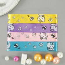 Набор лент атласных 20мм "HELLO KITTY" арт.ФУ-3320 ассорти-2 (4шт*1м)