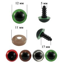 Глаза круглые винтовые 12*17*4,5/11мм арт.2838 ассорти