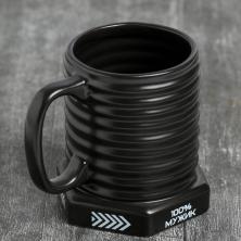 Кружка-болт "100% мужик" 400мл 10,5*7*8,5см арт.5106700 керамика черный