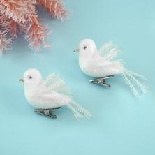 Птичка на зажиме 9*3*3см арт.SF-5036 белый