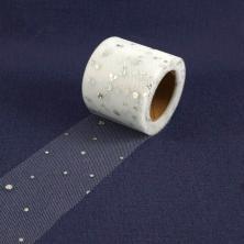 Фатин мягкий  5,5см с пайетками арт.SF-5806 белый-2