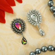 Серединка ювелирная металл 55*30мм арт.SF-5960 т.серебро/бензин-30