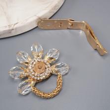 Застежка шубная со стразами арт.A-059 золото