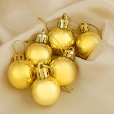 Набор из  6-ти елочных шаров 3см арт.3505657 золото