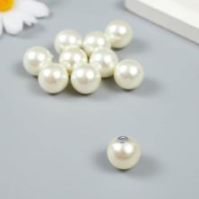 Бусины акрил с несквозным отверстием 16мм арт.9294044 белый (10шт)