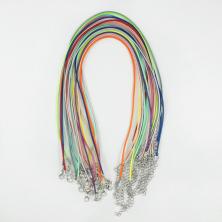 Шнур с замком вощеный 1,5мм 45см + 5см удлинитель арт.SF-7297 ассорти