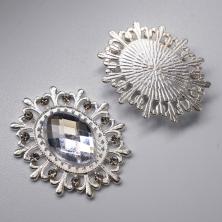 Серединка ювелирная металл 24*28мм арт.ИВ-548 серебро/Crystal
