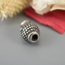 Разделители для бусин нержавеющая сталь 13*10мм "Будда" арт.19377 т.серебро