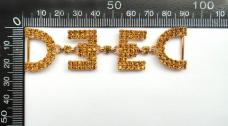 Украшение 25*90/15мм со стразами арт.ФУ-0296 золото/желтый