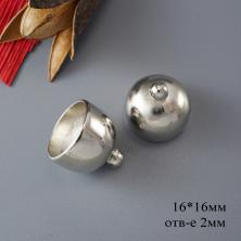 Концевик 16*16мм отв-е 2мм арт.9908556 серебро