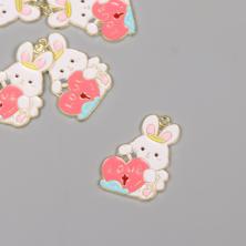 Подвеска "Зайчик с сердцем" 28*20мм арт.10715348