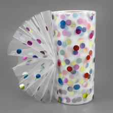 Фатин средней жесткости 15см в горошек арт.SF-2951